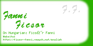 fanni ficsor business card